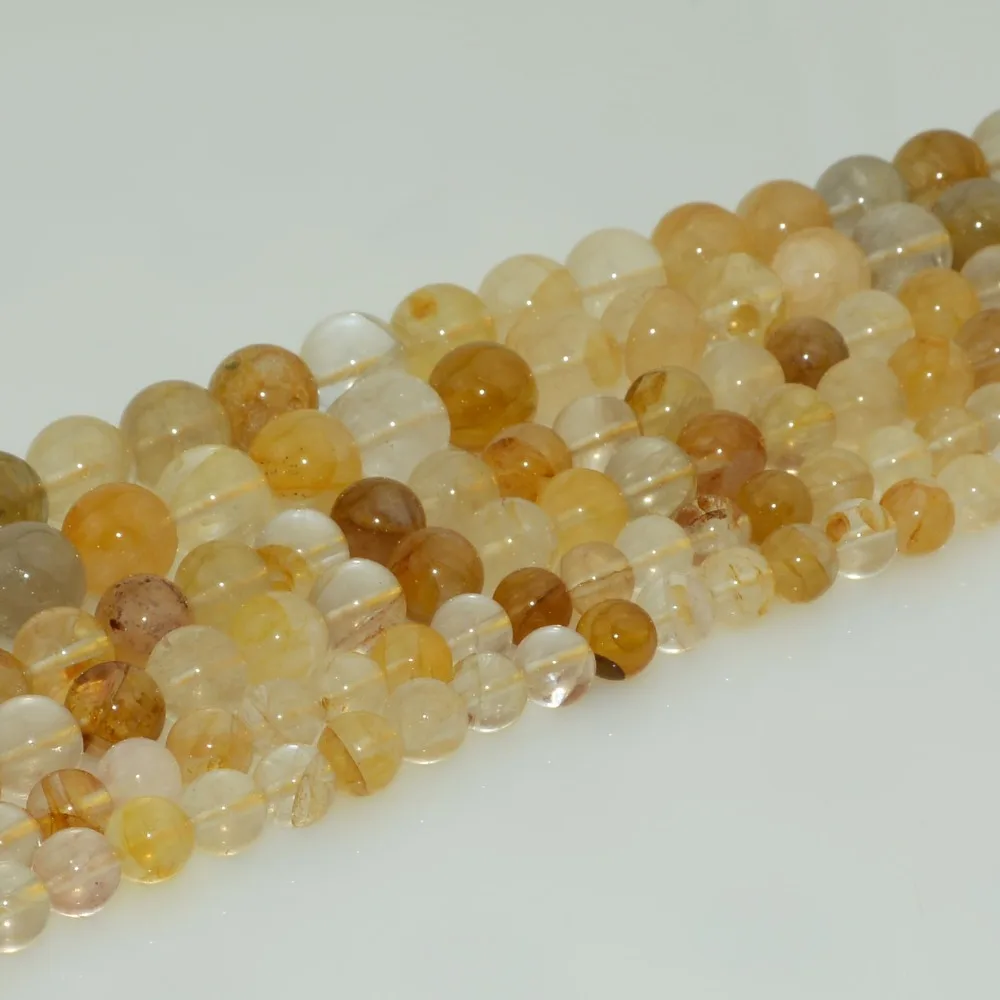 

Natural Yellow Hematoid Quartz Loose Round Beads 8mm,10mm,12mm