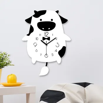 

Cartoon Wall Mute Clocks for Kids Room Home Decor Cow Cute Clock for Kindergarten School Class Decor Clocks Children Gifts