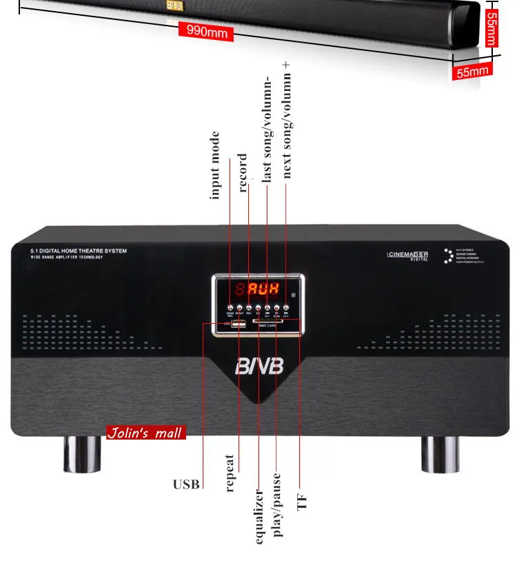 Настольный/настенный 5,1 Домашний кинотеатр комбинированный HiFi стерео усилитель мощности USB/SD/Встроенный Bluetooth/коаксиальный Оптический/USB 220 В