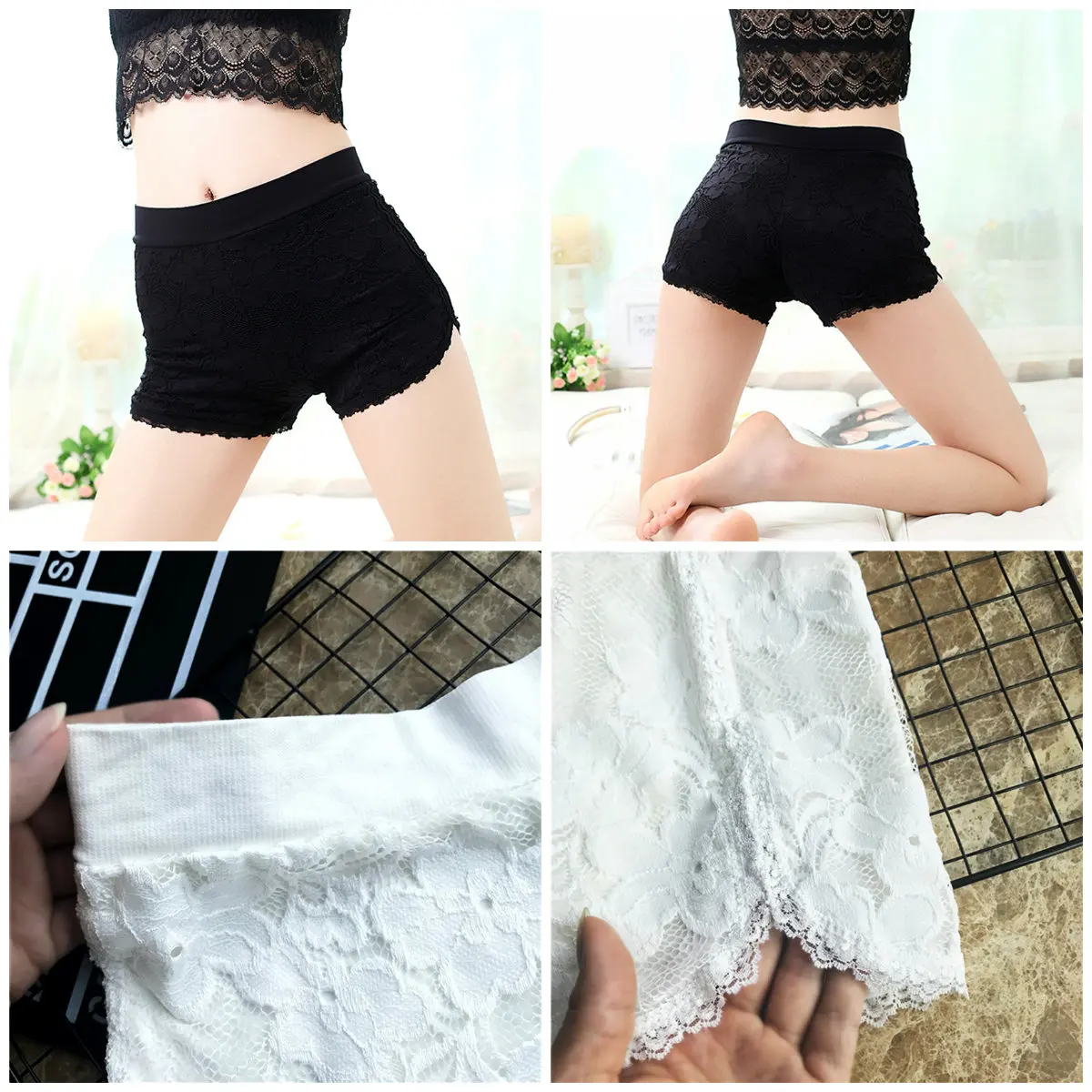 1PCS Female Women's Lace Boxer Short Safe Pants Underpants Leggins ...