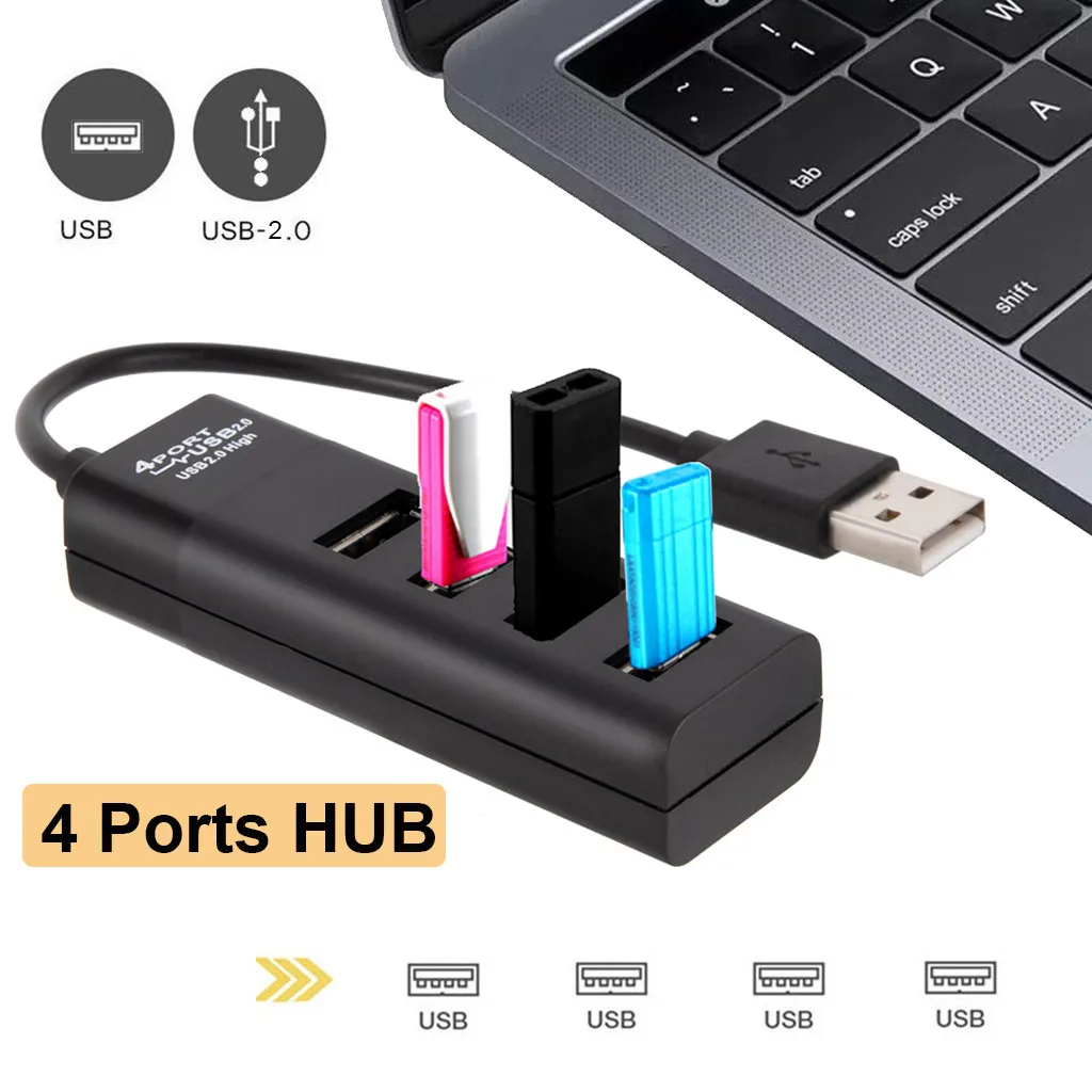 4 порта концентратор USB2.0 зарядное устройство качественный адаптер для смартфона компьютера разветвитель