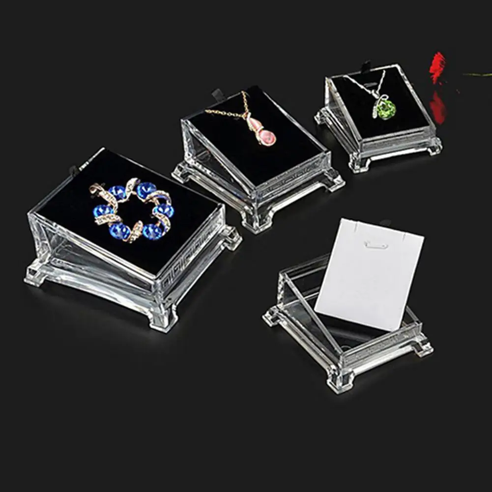 

Acrylic Clear Jewelry Necklace Chain Pendant Earring Display Holder Stand Tray New