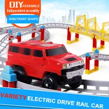 DIY трек автомобиль Электрический Железнодорожный вагон пазл Набор для творчества игрушка детская железная дорога автомобиль Рождественский подарок хобби гоночная игра модель