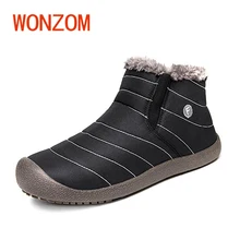 

WONZOM Winter Warm Ankle Snow Boots High Quality Waterproof Fabric Shoes Flat Heels In Winter 2017 Gift With Fully Fur Lined