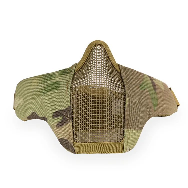 

Outdoor Tactical Mask Half Lower Face Metal Steel Net Mesh Mask Hunting Military Tactical Protective Half Face Mask