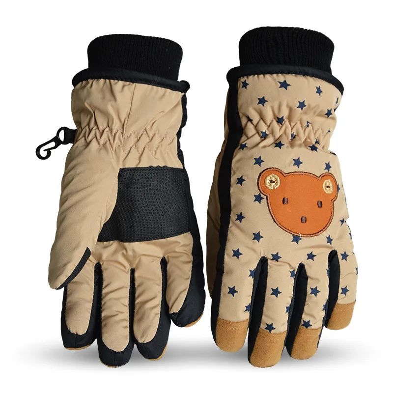 

Left Atrium Boy Girl Winter Snow Snow Children Finger Ski Heated Waterproof Gloves Keep Warm Cold Proof Thickening Cute Gloves