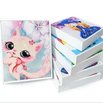 

Diamond Painting New Cute Little Cute Cat Children Diy5D Cross Stitch Living Room Bedroom Decorative Painting Factory Direct
