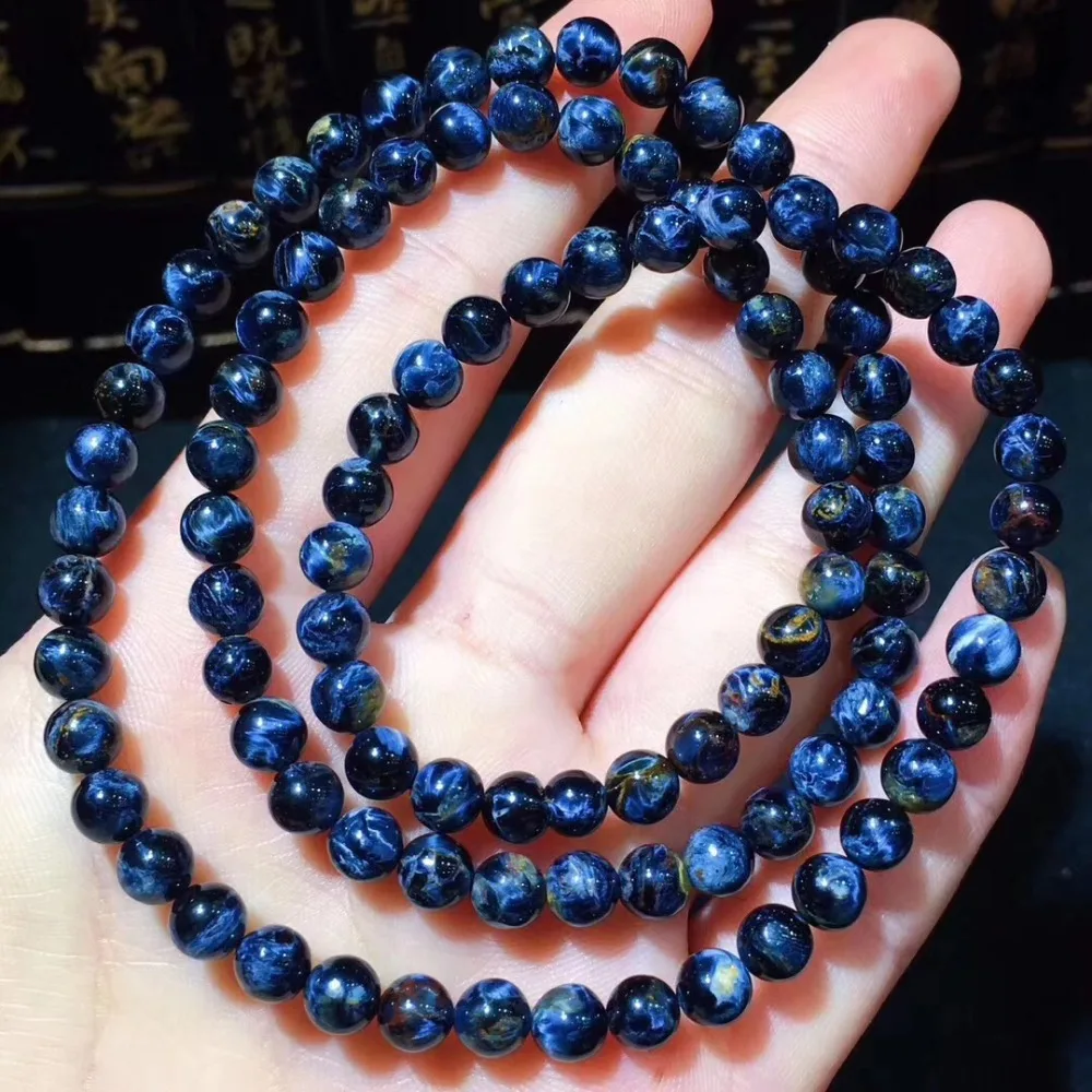 

Genuine Natural Blue Pietersite Chatoyant Man Women Power Gemstone Namibia 3 Laps Beads Bracelets 5.8mm Aaaaa Drop Shipping