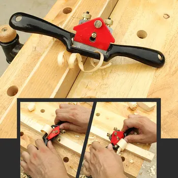 

9Inch Adjustable Hand Planer Metal Blade Cut Edge Planer Screw Spoke Shave Wood Working Hand Tool Craft Planers Can Push or Pull