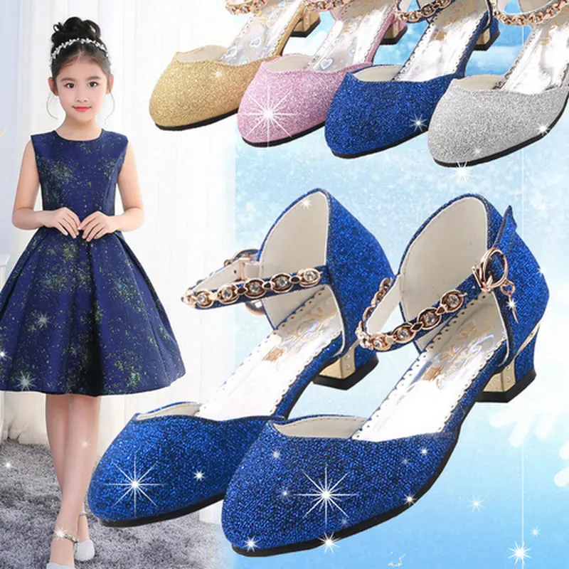 girls princess shoes for party and wedding children girl leather...