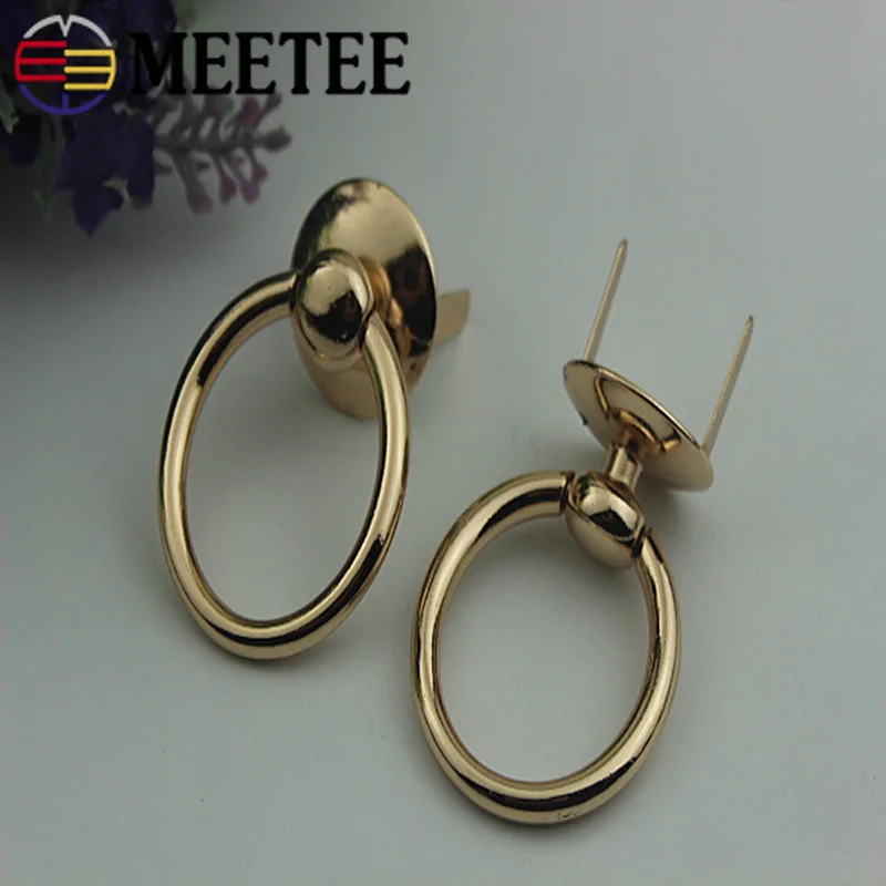 

Meetee 4/10pcs ID25mm Bag Hanging O Ring Buckles Female Bag Side Chain Nail Ring Hook DIY Luggage Strap Hardware Accessories