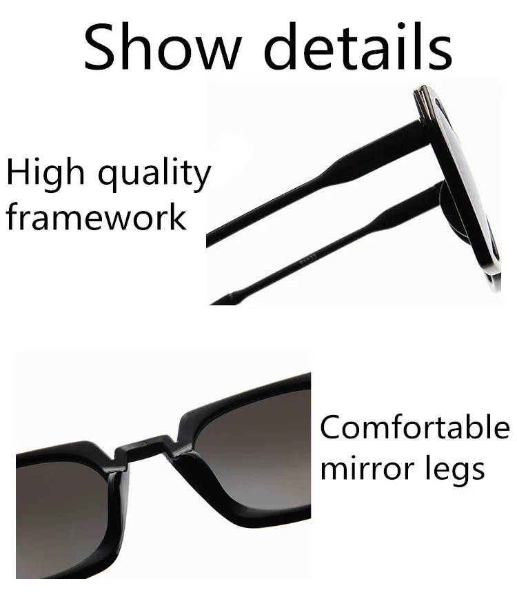 ASUOP2018 new retro cat eye ladies sunglasses luxury brand square men black fashion glasses UV400 large box personality colorful goggles (4)