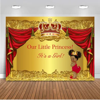 

Neoback Little Princess Backdrop for Photography Newborn Baby Shower Photo Background Studio Party Decoration Banner Royal 488