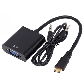 

Mini Male to VGA Female 1080P Adapter w/ 3.5mm Audio Cable