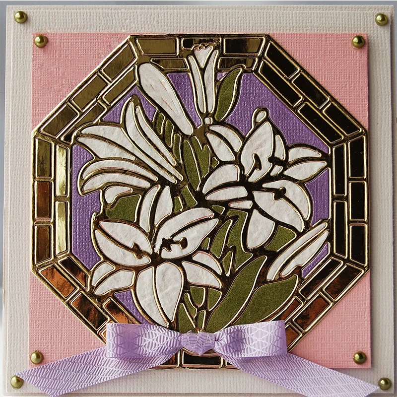 

Naifumodo Easter Lilies Window Metal Cutting Dies Stencils for Scrapbooking Photo Album Decorative Embossing Cards Making 2019