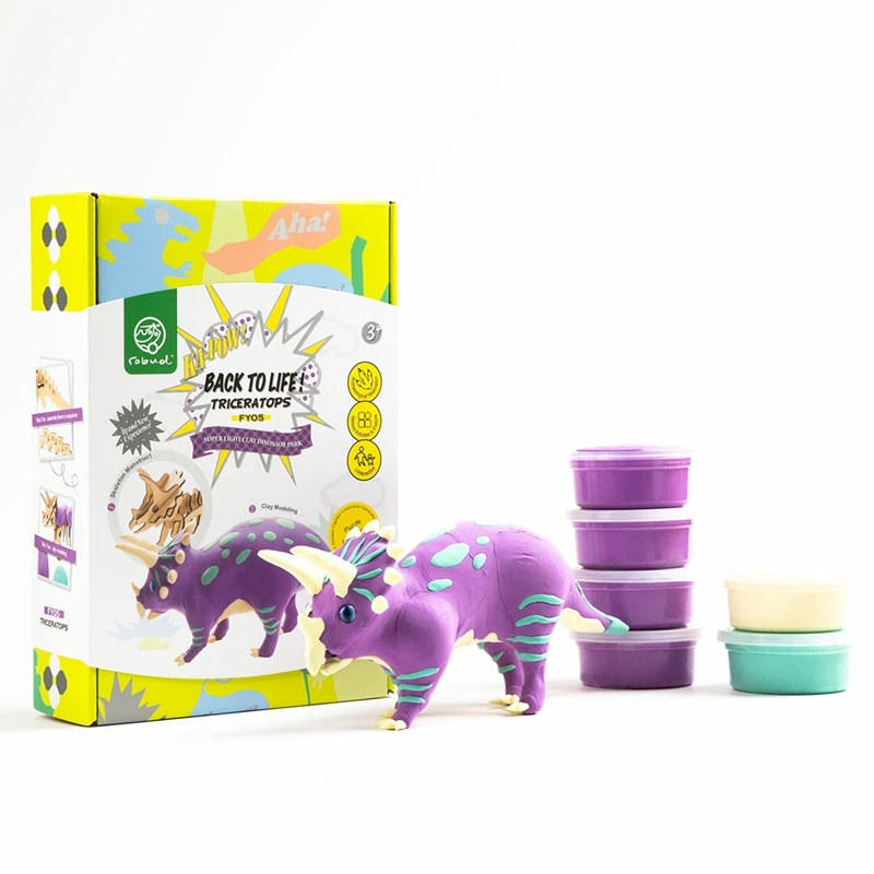 

Robud Assembly Dinosaur Model Toy Figure Safe and Non-toxic Clay Model with 3D Wooden Puzzle Cure ADHD Toy for Children FY05