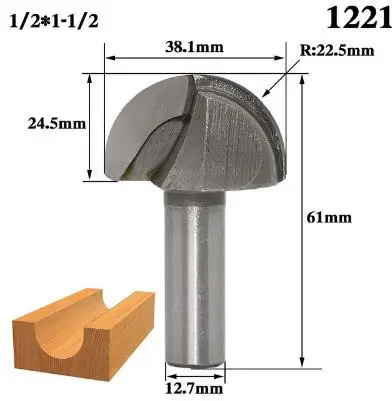 1 шт. 6,35 мм 12,7 мм 1/" 1/4" для конических фрез со сферическим концом; двойное обрамление; быстроходный деревообрабатывающий фрезерный станок бит фрезы для дерева бит коробки бухточки - Длина режущей кромки: NO 21