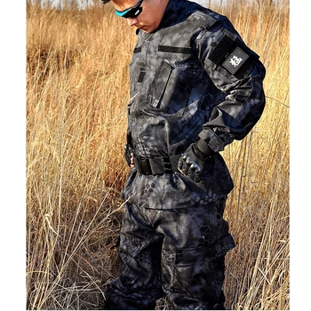 

Army Military Tactical Uniform Hunting Clothing Set ACU Combat Uniform Shirt Pants Special Forces Security Kryptek Camouflage