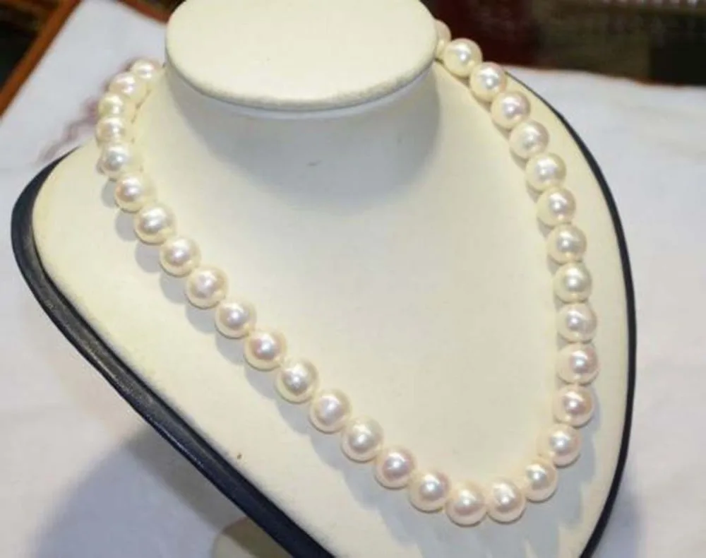 

Beautiful Charming Natural 10-11mm south sea white pearl necklace 18inch