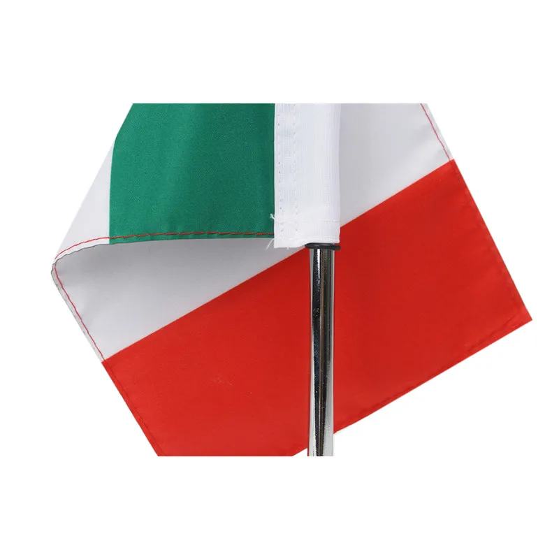 Motorcycle Flag Pole + Italy Flag Banner Aluminum Rear Side Mount Luggage Rack  Decoration 1 (19)