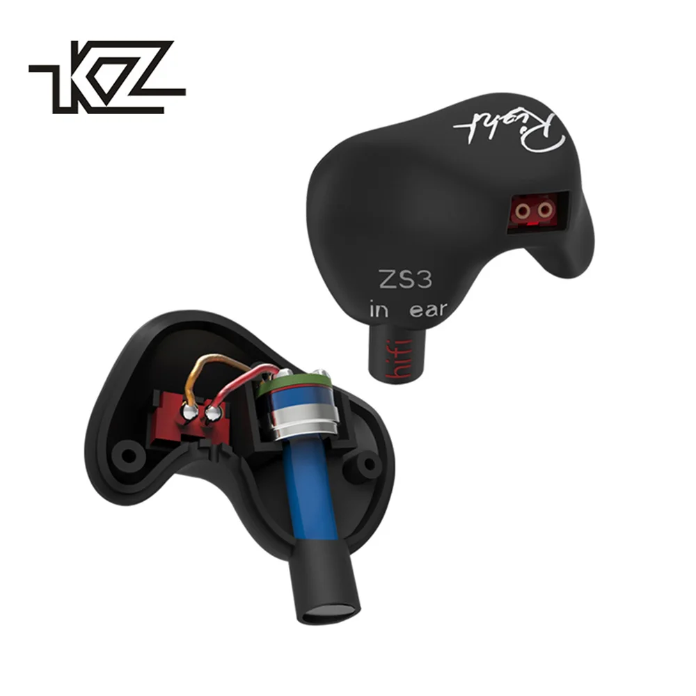 Оригинальные наушники KZ ZS3 со съемным кабелем стерео с ушным крючком для бега