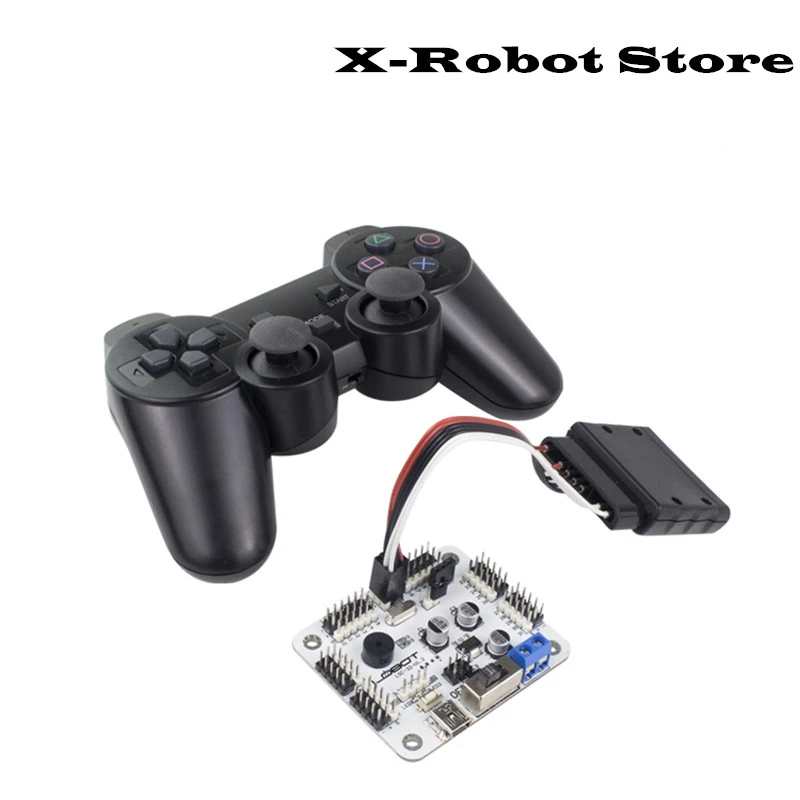 Diy 24 Ch Robot Servo Controller With Ps2 Wireless Controller Robot Control Board Overcurrent Protection Compatible With Arduino Parts Accessories Aliexpress