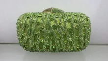 Free shipping !! A15-14,green color fashion top crystal stones ring clutches bags for ladies nice party bag