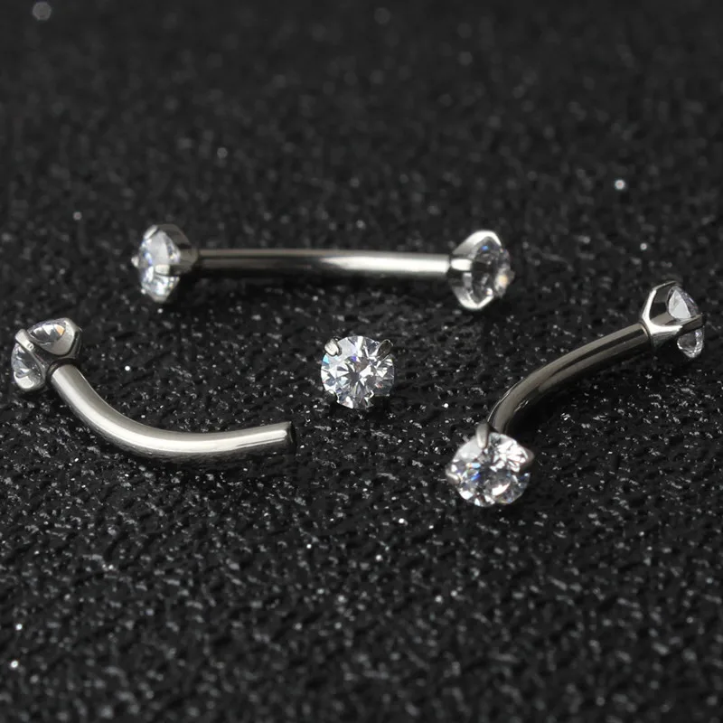 

Internally Threaded Titanium G23 Eyebrow Ring Lip Piercing Ear Cartilage Tragus Stud Ring Body Piercing Jewelry