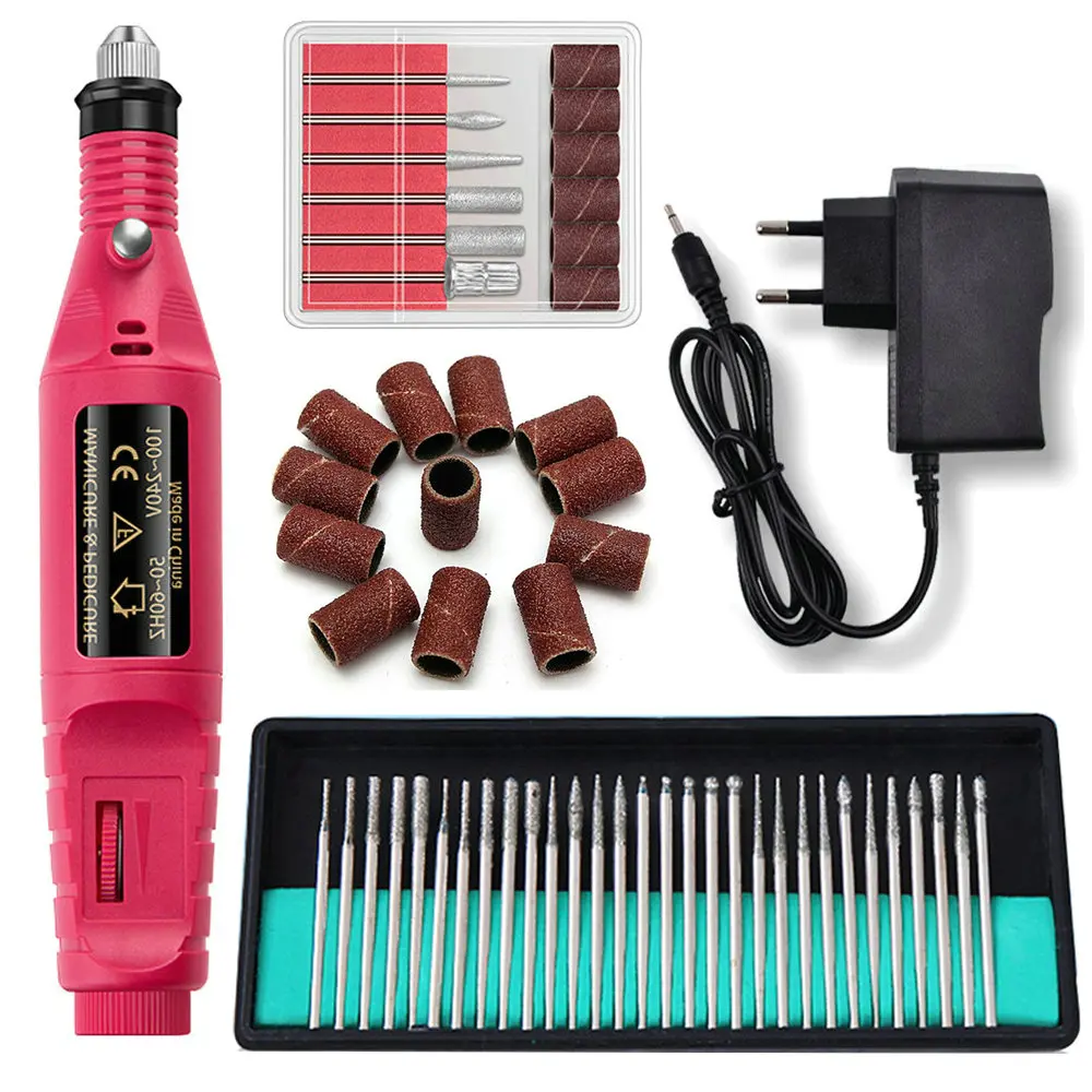 

Electric Apparatus for Manicure Nail Drill Bits Set Acrylic Gel Polish Remover Grinder Milling Cutter Nail Art Sanding File Kit