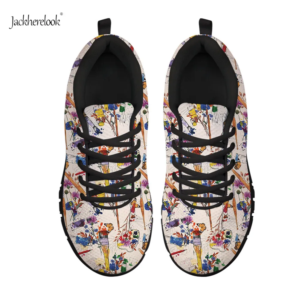 Jackhereliok ручная роспись диких цветов художника кроссовки женские повседневные вулканизированные туфли женские со шнуровкой легкие мягкие туфли для отдыха