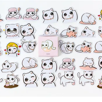

45 pcs/pack candy poetry big eye cat mini paper diary sticker Scrapbooking Decoration label Wholesale