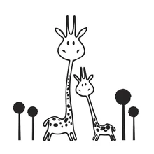 Жираф мать и ребенок настенные наклейки детские комнаты гостиная для украшения дома настенные наклейки Мультяшные наклейки с животными обои