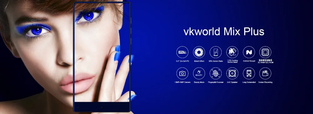 Vkworld Mix Plus 5," полный Экран 4G 3 ГБ Оперативная память 32 ГБ Android7.0 смартфон mtk6737 четыре ядра 13MP+ 8MP отпечатков пальцев 2850 мАч телефона