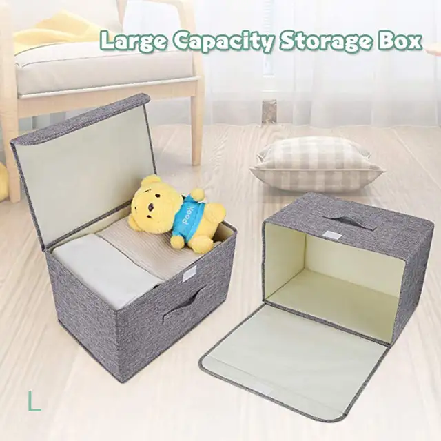 Foldable Basket Cubes Organizer Boxes Containers Drawers With Lid