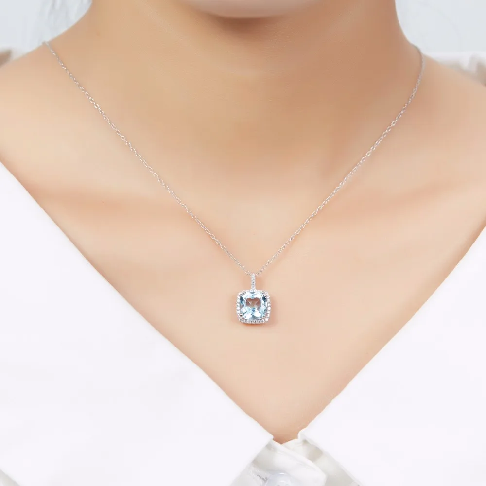 Серьги гвоздики из серебра 925 пробы с натуральным голубым топазом|jewelry sets|set for