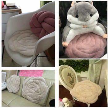 

Spring Autumn Winter Rose cushion chair cushion tatami sofa cushion office Plush flower cushion thickened mat