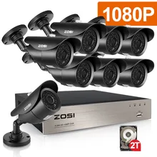 ZOSI 8CH CCTV System 1080P DVR 8PCS 2.0MP IR Weatherproof Outdoor Video Surveillance Home Security Camera System 8CH DVR Kit