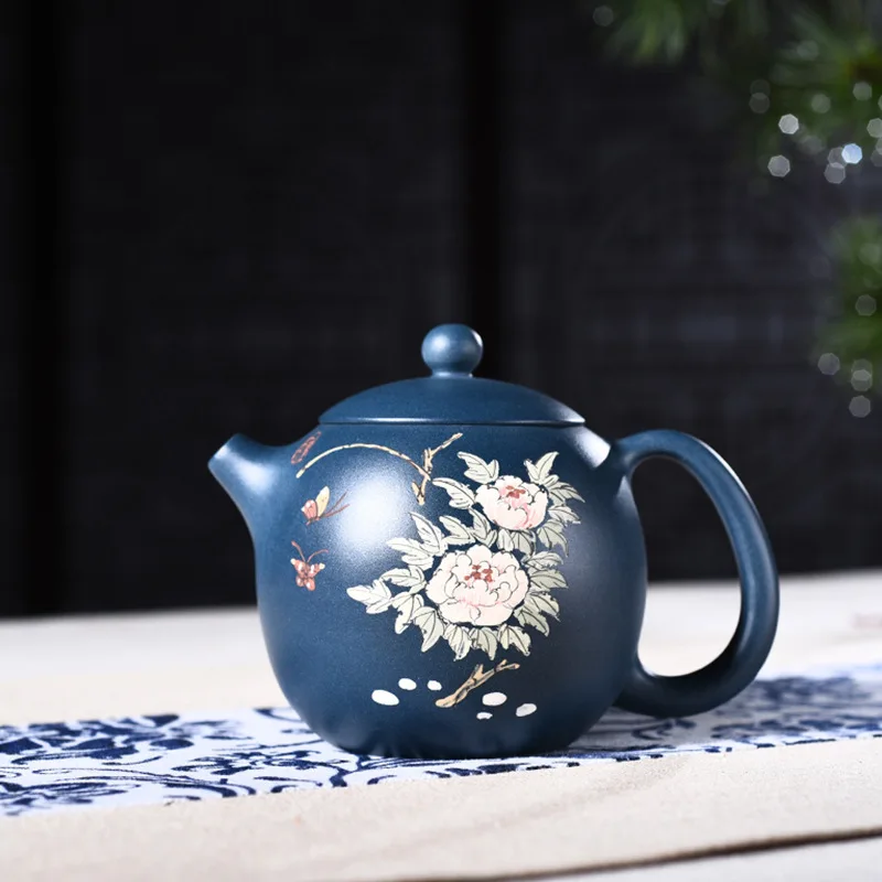 

Goods Manual Raw Ore Blackish Green Clay Painting Tall Paeonia Suffruticosa Xi Shi Kettle Kungfu Online Teapot Tea Set Suit
