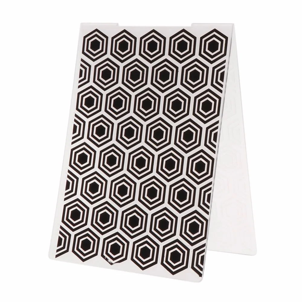 

Plastic Embossing Folder Template for DIY Scrapbook Photo Album Card Paper Craft Hexagon