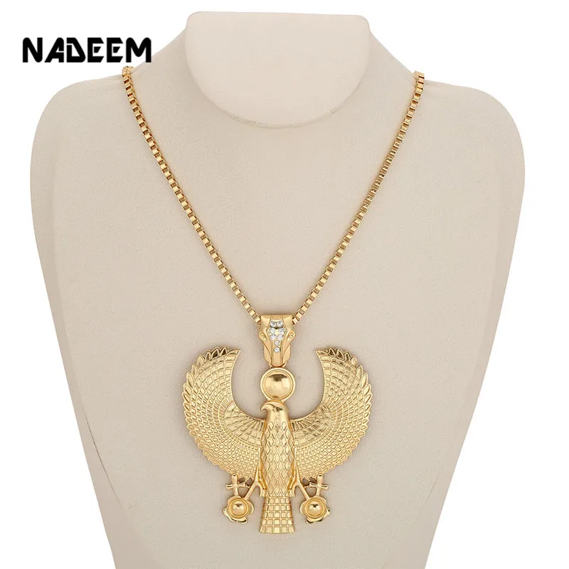 

Newest Fashion Metal Gold Color Eagle Pendant Mecklace Biker Jewellery Mens Punk Design Bib Chain Choker Animal Necklace Jewelry