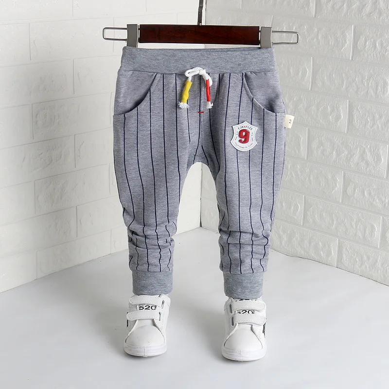 

DIIMUU Newborn Kids Baby Boys Girls Trousers Children Clothing Kids Fashion Striped Cotton Casual Bottoms Sports Long Pants