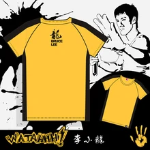 2017 Summer Men Yellow Bruce Lee T shirt Game Of Death Short Sleeve T Shirt Kung