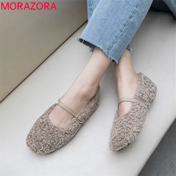 

MORAZORA 2020 Fashion Brand shoes woman buckle unique autumn winter single shoes party wedding comfortable flat shoes woman