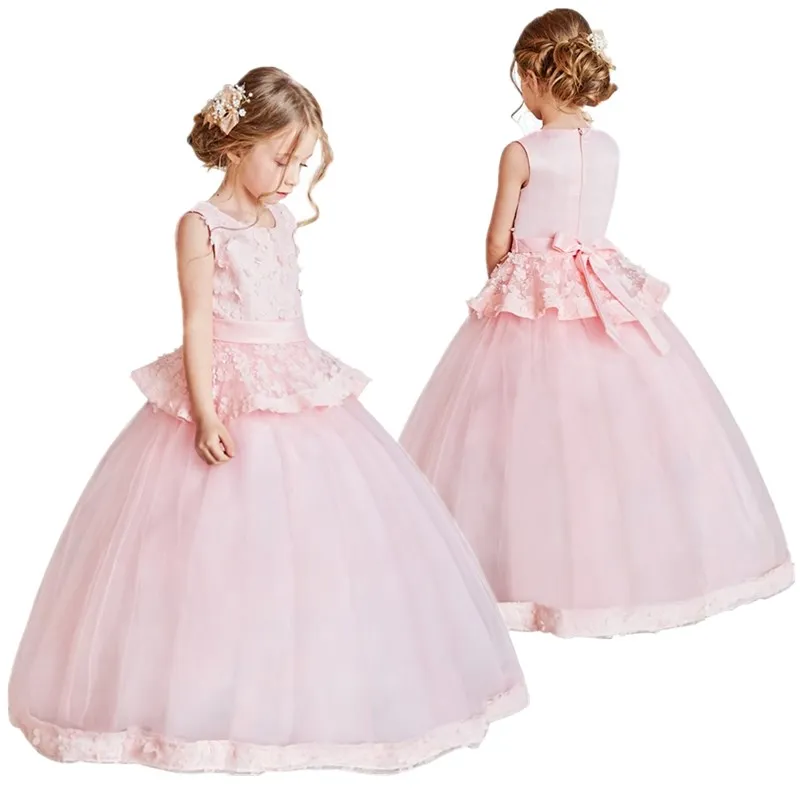 

Kids Flower Dresses for Girls Teenagers Clothing Dress Princess Birthday Wedding Party Baby Girl Dress Children Graduation Gown