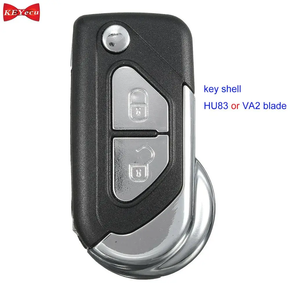 

KEYECU for Citroen DS3 Folding Remote Car Key Shell Case Fob Housing Cover HU83 Blade/ VA2 Blade