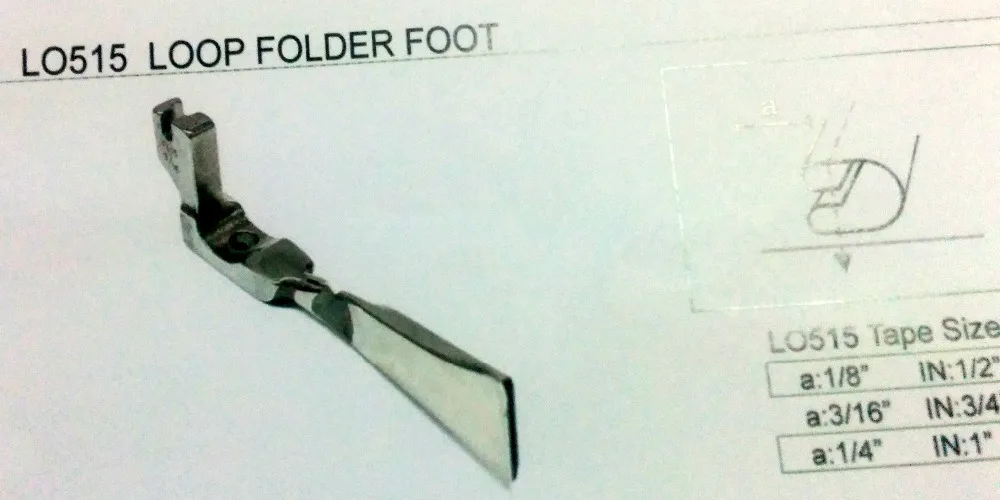 

MADE IN JAPAN LOCKSTITCH DOUBLE FOLD BIAS BINDER HEMMER&HEMMER FEET LO515 LOOP FOLDER FOOT
