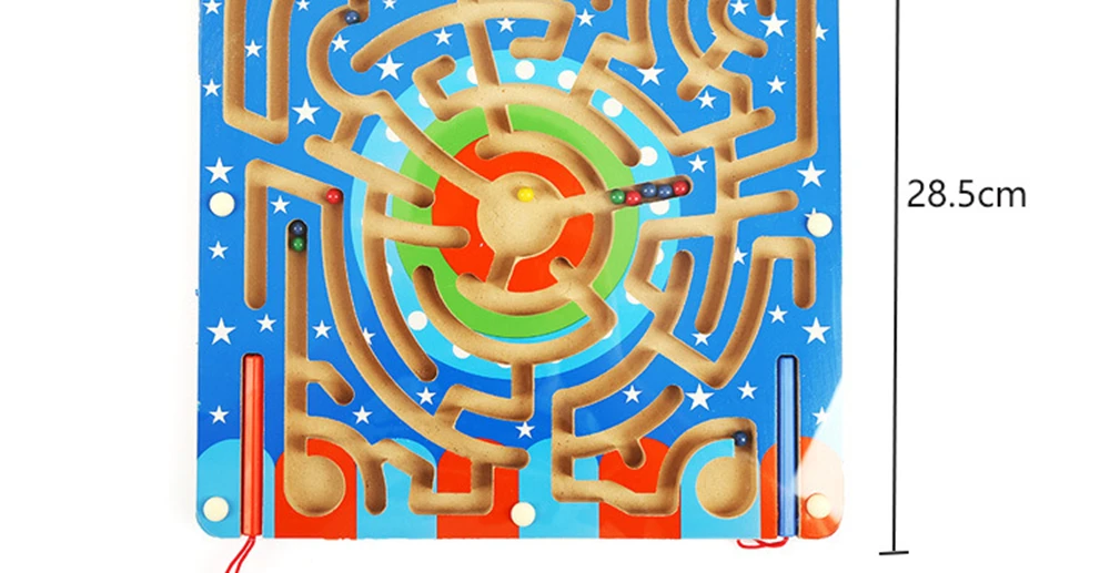 Magnetic Wand Wiggles and Worms Marbles Labyrinth Wooden Animal Maze Educational Kids Parenting Family Game Toys (10)