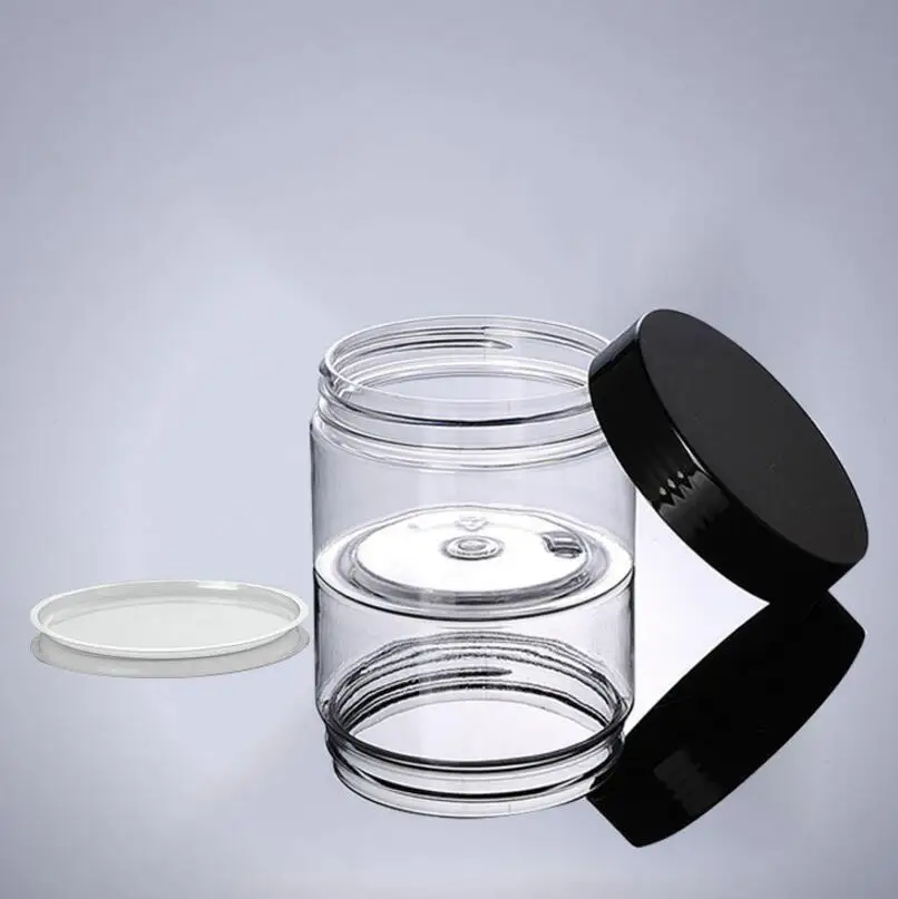 

Прозрачные флаконы для крема из ПЭТ, 150 г, с черной крышкой, пластиковый контейнер для косметики на 5 унций, оптовая продажа