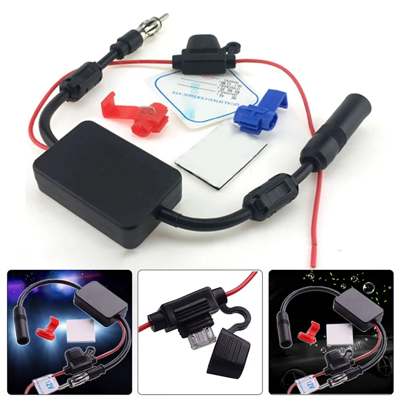

Car Radio FM Antenna Radio Aerials 12V Signal Amplifier Booster Radio FM for Car Boat RV Signal Enhancer Device