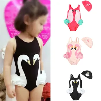 

Children's Cartoon Animal Swimwear One-piece Swimsuit Set